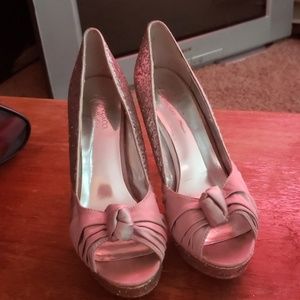 Silver sparkle heels